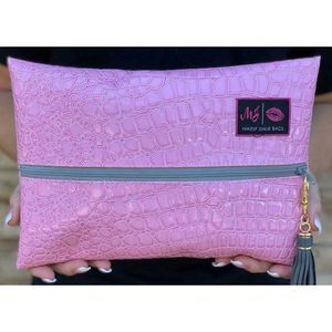 Makeup Junkie Blush Gator Zipper Bag